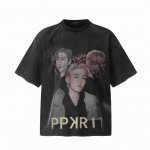 vt9172 ppkritt“pp”泰国歌手巴黎风人像数码直喷印花复古水洗做旧短袖T恤 小领口设计 数码直喷印花 高街复古重磅做旧水洗Vintage短袖 尺码：