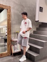 裤子 Chrome Hearte 克罗心 Ch 25Ss早春新款 套装 十字架马蹄克罗心梵文 立体贴布秀工艺拼皮工艺 纯棉双纱汗布面料 同缸定染特种加粗32支双