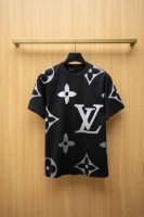 20251V最新款T恤 经典渐变老花字母Logo设计 顶级纯棉面料 正常版型 黑色 尺码：S~Xxl