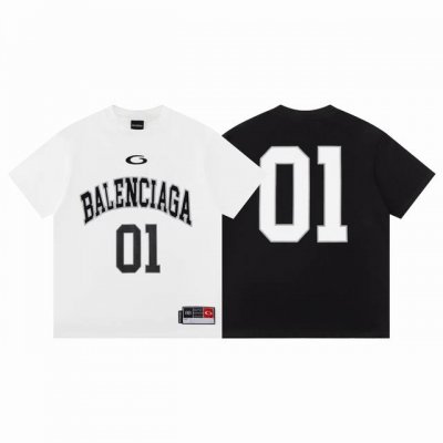款F05 巴黎 Balenciaga 巴黎世家25Ss 01号球衣短袖T恤 Balenc*Aga 2025 Ss 春夏新款 重工针织圆领短袖 定制高品质洗水针织