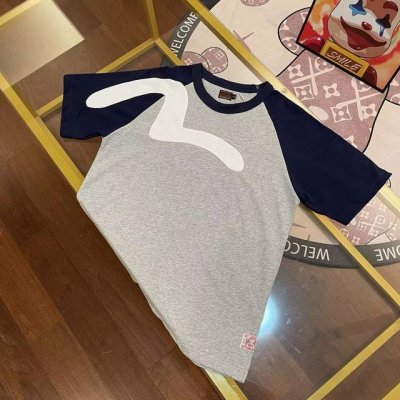 palace25 X Evisu Seagull Raglan 拼色徽标印花短袖T恤 灰宝蓝拼接 白天蓝拼接 尺码S M L Xl Xxl S码 胸围116 衣