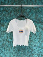 【Qx.】P190 chane·25春季新品波浪纹针织短袖