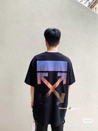 顶级版本 O35# -Off White 后背渐变箭头印花短袖T恤 男女同款- 1：1原版开模，Zp开发，完美还原原版，大厂制作，非市面小厂出品，精细走线，顶级