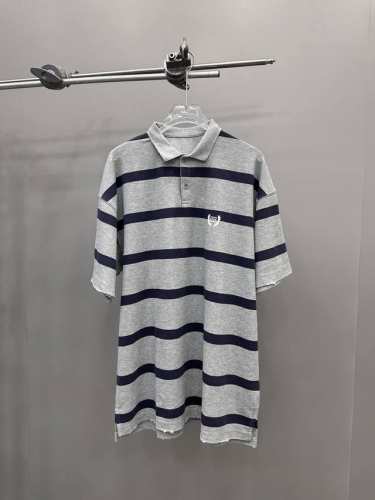 巴黎 ｜ 新款短袖Polo，成衣洗水吊磨加经典刺绣标，成衣条纹印花，男女同款，尺码Sml