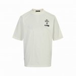 chromehearts 克罗心 25Ss 十字架贴布刺绣水洗烧花短袖 定制面料300克双纱 后背一整块大贴布 成本极高 美式酸洗做旧原身布激光烧花贴布绣 字母