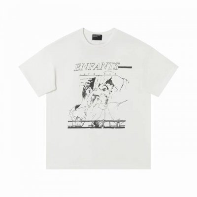 Enfants Riches Deprimes 忧郁的富二代优雅刮胡刀图画直喷短袖 面料采用320G26支双股赛络紧密纺单纱 结构紧密耐磨性好 因为织物品质高