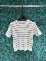 【Qx.】P190 拉夫劳伦·25春季新品条纹拼色针织短袖