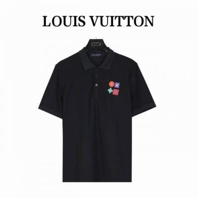 louis Vuitton Lv 路易威登 23Ss 彩标刺绣徽章Polo衫短袖 专用面料 G蜂窝珠地棉，前后立体高密榻榻米绣花，无毛边。定制天然贝壳纽扣，衣服