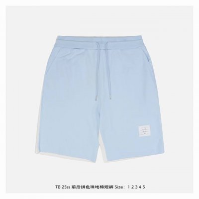 Thombrowne 25Ss 前后拼色珠地棉短裤 灵感源自八十年代复古 采用定制面料制作而成 官方同款 面料经过同缸染色工艺处理 手感舒适柔软 既时尚又具有个
