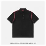 gucci 古驰 25Ss G字母环肩红绿织带polo短袖-黑色 面料采用原版定制 G全棉朱地布料 螺纹染色原版一致 原版定制红绿织带 衣服肩部两侧织带设计 胸
