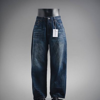 Acne Studios25新款皮口袋柳丁牛仔裤 官网同步品质 Ac新款神裤牛仔长裤 重工水洗手绘毛须工艺，阔腿版型.男女同款 码数：Xs.S.M.L