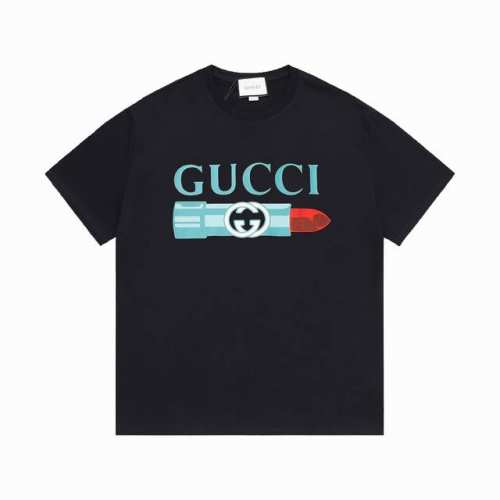 NO:G51 顶级品质 Gucci古驰标识印花圆领短袖T恤 早春款gucci短袖 面料采用32支270g精棉双纱面料，不起球 不缩水 不褪色，同缸定染32支双股