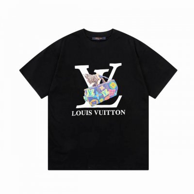 Louis Vuitton 路易威登 涂鸦字母手提包印花 大Logo标识精致升级，灵感源自八十年代复古 原版面料 官方同款 短袖T恤 同缸染面料 手感非常舒服