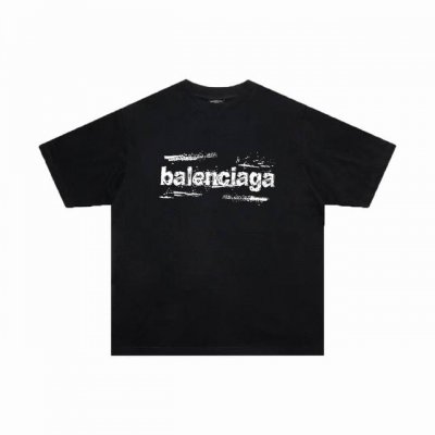 Balenciaga 巴黎世家 巴黎字母印花短袖T恤 定织定染280克精梳棉重磅面料 螺纹零色差 细节完美 区别市面通货版本 欢迎对比 男女同款 上图必卖款 颜
