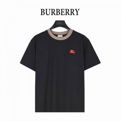 Burberry 巴宝莉 25Ss 拼接领战马小标刺绣短袖T恤 面料采用260克双纱纯棉面料+2X2配套螺纹，，订染颜色后整蚀毛处理， 对照原版做丝滑超柔处理，