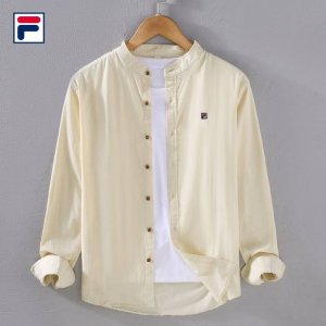 上新 斐乐Fila25款高品质纯棉纯色刺绣个性长袖衬衫外套 甄选纯棉优质面料，透气吸汗、不变形 不起球 细腻不糙手 耐磨性高 走线工整 亲肤抗皱等特点、让服饰舒