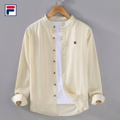 上新 斐乐Fila25款高品质纯棉纯色刺绣个性长袖衬衫外套 甄选纯棉优质面料，透气吸汗、不变形 不起球 细腻不糙手 耐磨性高 走线工整 亲肤抗皱等特点、让服饰舒