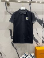 芬迪 高端商务 白领 单位人士必入单品！ 无痕压胶冰丝休闲商务短袖Polo，科技面料，冰丝无痕，体感非常棒，手感顺滑质感很棒！弹性好，无任何束缚感，面料自带透气