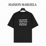Maisonmargiela 马吉拉 镂空圆洞数字圆领短袖T恤 重磅精梳260G纯棉双纱面料 定位冲孔 定位印花 后背手工四角标缝线 螺纹定织定染通肩拉条工艺增