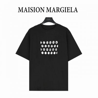 Maisonmargiela 马吉拉 镂空圆洞数字圆领短袖T恤 重磅精梳260G纯棉双纱面料 定位冲孔 定位印花 后背手工四角标缝线 螺纹定织定染通肩拉条工艺增