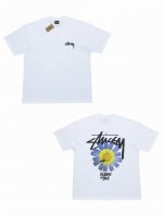 s281# Stussy Fw22 Itp Flower Tee 雏菊印花圆领短袖T恤 男女同款 采用圆筒无缝工艺 原版工艺 衣服侧面没有缝合骨位 鉴定重点 面