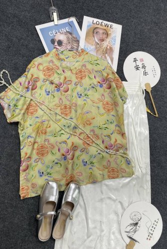 上新网红爆款人丝香云纱上衣，Smlxl