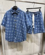爆款套装V驴牌 25春夏新款 满印水洗印花 定制五金纽扣 高品质牛仔套装 码数：S-Xxxl 套装不拆
