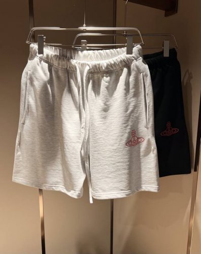 Vivienne Westwood 薇薇安 威斯特伍德 2025春夏新款男女同款休闲短裤，意大利原厂订单渠道，极具个性高级风，标志Logo压绒工艺设计！宽松阔版