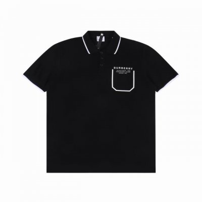 Burberry 巴宝莉 胸口口袋字母印花短袖polo衫 选用棉质珠地网眼布打造，定制材质 G长绒棉，衣领为双系统提花定织扁机制成，有弹性，不变形，衣服全部原生