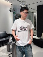 balenciaga 巴黎世家 2025春夏新品 三标齐全 圆领丝光棉短袖T恤 好货不用过多介绍 看细节 专柜码数：M-Xxxl 175 140建议L
