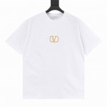 Valentino华伦天奴 Vltn 25Ss 金色链条绣V Logo短袖T恤 轻奢主义 男女日常通勤穿搭必备单品 正确版本 随意对比 详细特征 260克100