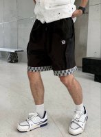 品名：Lo&We 罗意威23Ss 织带拼接柳丁针织刺绣Logo短裤五分裤 面料：梭支 颜色： 黑色 尺码M-L-Xl 腰围 臀围 裤长 M 70 110 46