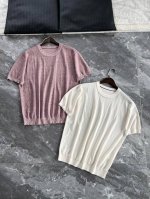 春夏Ss横机织法可溯源纱线客供天丝莱赛尔+雨露亚麻面料舒适透气如婴儿肌肤般男士圆领廓形针织短袖T恤衫 贸易公司渠道稀出，领先发售！来自意大利顶级奢侈品牌，亦庄亦