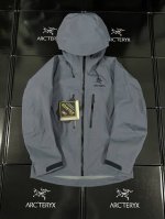 烟灰色 款号G13 新配色 烟灰色 顶级版本Arcteryx始祖鸟 Alpha系列 Sv 第7代 Gore-Tex pro 刺绣Logo图案休闲运动连帽拉链硬壳