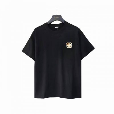 实拍细节图+尺码表 Loewe 罗意威 拼色字母毛巾刺绣短袖 大Logo经典识标印花精致升级 原版面料 官方同款 短袖T恤 定制300克 手感非常舒服 春夏最新