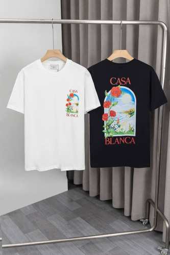 x068 Casablanca 卡萨布兰卡25Ss新款T恤，前后幅彩色图案+Logo印花工艺，品牌Logo经典设计 高度定制260克双纱纯棉面料，面料柔软 时尚
