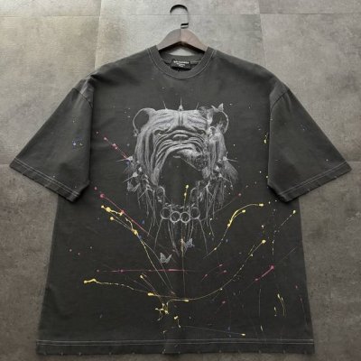 爆款推荐Xs~L Balenciaga巴黎世家2025新款大型犬老大短袖T恤 原版面料高版本高品质 网红明星同款 多次高温水洗定型 纯手工泼墨+胚衣运用阿苏特定
