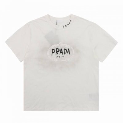 prada 普拉达 手绘字母水洗圆领短袖 size S-L