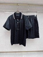 lv 25S新款男士休闲翻领短袖短裤套装，码数M-2Xl
