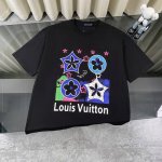 louis Vuitton 路易威登Lv 2025新款派大星老花喷绘短袖圆领T恤 面料采用320G %纯棉双纱面料 同缸定染特种加粗32支双股1X1螺纹克纯棉面