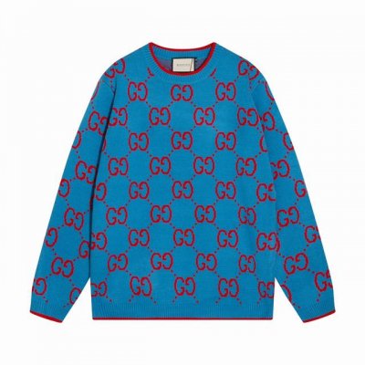 gucci古驰满身双G字母提花圆领毛衣 颜色 蓝色 码数 S M L Xl Xxl
