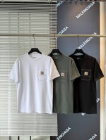 高端定制美国百年工装大佬卡哈特夏季新款明线口袋短袖T恤以制造品质卓越 舒适耐用的高质量工作装而闻名 目前在古着圈和潮流圈都有着举足轻重的地位 宽松休闲版型 男女
