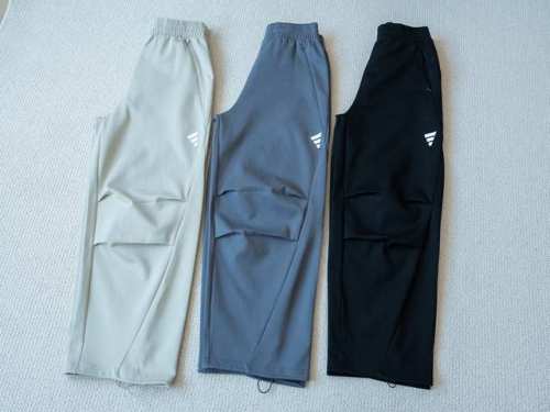 Adidas# Fos系列 原厂品质 立体硅胶Logo 抽绳针织伞兵裤 宽松阔腿卫裤 男女同款 颜色：黑色 碳灰色 芝麻色 尺码：S M L Xl 尺码表 S：