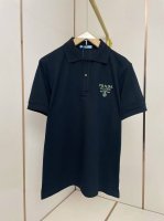 p160 普拉达经典刺绣Polo 专属绿色刺绣标识独具一格 百搭的单品 可休闲 可商务 黑色S-Xxl