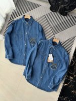 Evisu福神秋季新品男士商标与佛头图案牛仔衬衫2Eshtm3Sl133Rxct 估计市面上你们是没有见过这么有逼格的牛仔衬衫 G网售价3010 新官网新款 达