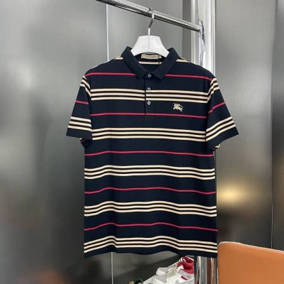 纯原臻品 顶级原版复刻 Burberry 巴宝莉2025Ss新配色条纹撞色刺绣战马polo翻领T恤 原版面料高版本高品质 网红明星同款 顶级进口珠地棉高级雅致的