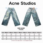 上身尺码- #Ac531 顶级Acne Studios Ss25 1981M做旧水洗糖果链条3D印花牛仔裤男女同款 磨毛无弹面料，才能出得来3D的效果，难点是前