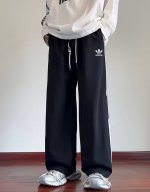 上新 春夏季新款2025三叶草阿迪达斯三条杠阔腿裤情侣款男女同款宽松版型运动裤休闲裤男士长裤子女士卫裤青年哈伦裤 Adidas 阿迪达斯三叶草三条杠休闲直筒裤情