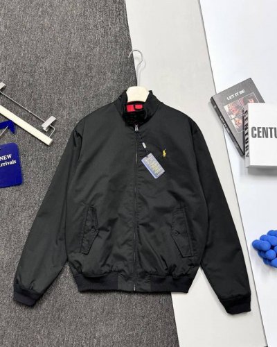 拿货 polo Ralph Lauren 25 春夏 新年款 纯色刺绣Logo拉链夹克 男款 黑色 Ralph Lauren 拉夫劳伦哈林顿老钱风老干部拉链夹克
