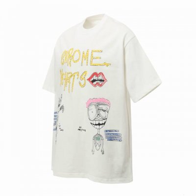 Chrome Hearts Ch 克罗心恶搞涂鸦嘴唇手绘印花短袖T桖 聘请多年从事专业手绘师傅制作，每一件都是艺术品 五金辅料均开磨定制 正确配置 黑色2025